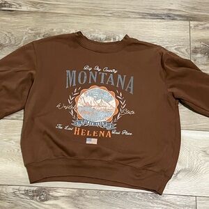 Hollister Brown Montana Graphic Sweatshirt